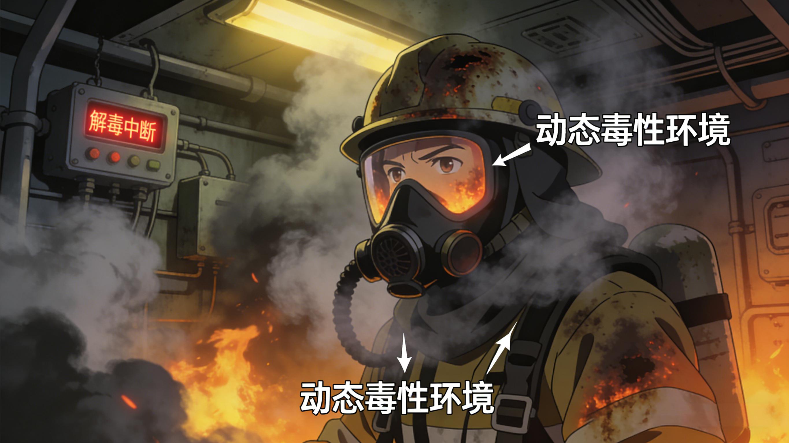 封舱灭火与密闭舱室示意